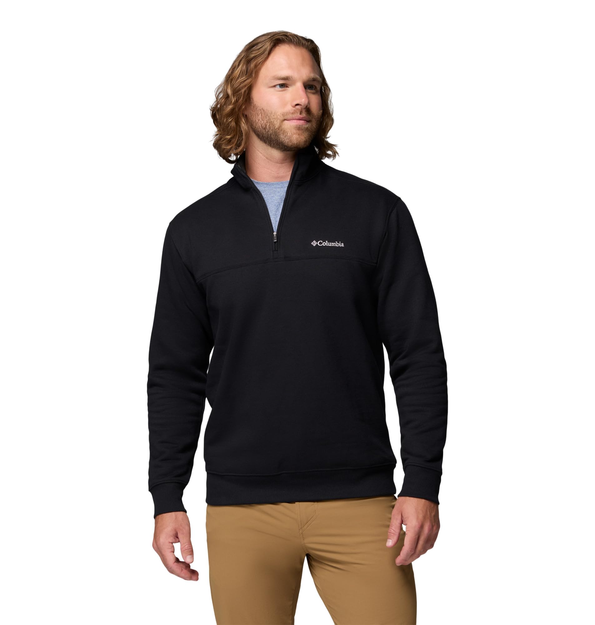 columbia Mens Standard Hart Mountain II Half Zip Jacket, Black, X-Large