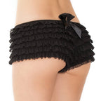 Coquette Women's Ruffled Rhumba Booty Short, Black, One Size/XL