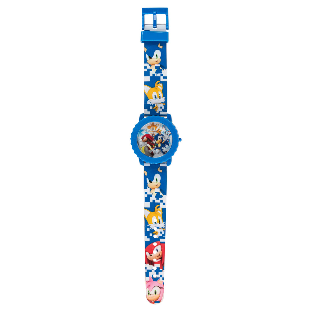 Sonic The Hedgehog Kids Digital Watch - Flashing LED Light-Up Display, Easy-to-Read Time, Adjustable Strap, and Sonic Character