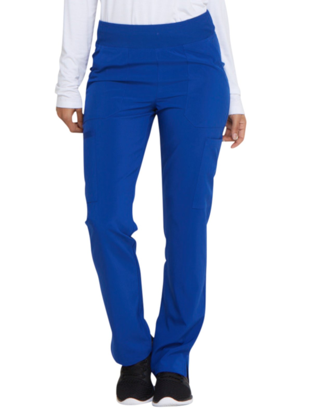 Dickies Women's Scrub Pants Natural Rise Tapered Leg Pull-On Bottoms with 7 Pockets and Knit Waistband DK005, M, Galaxy Blue
