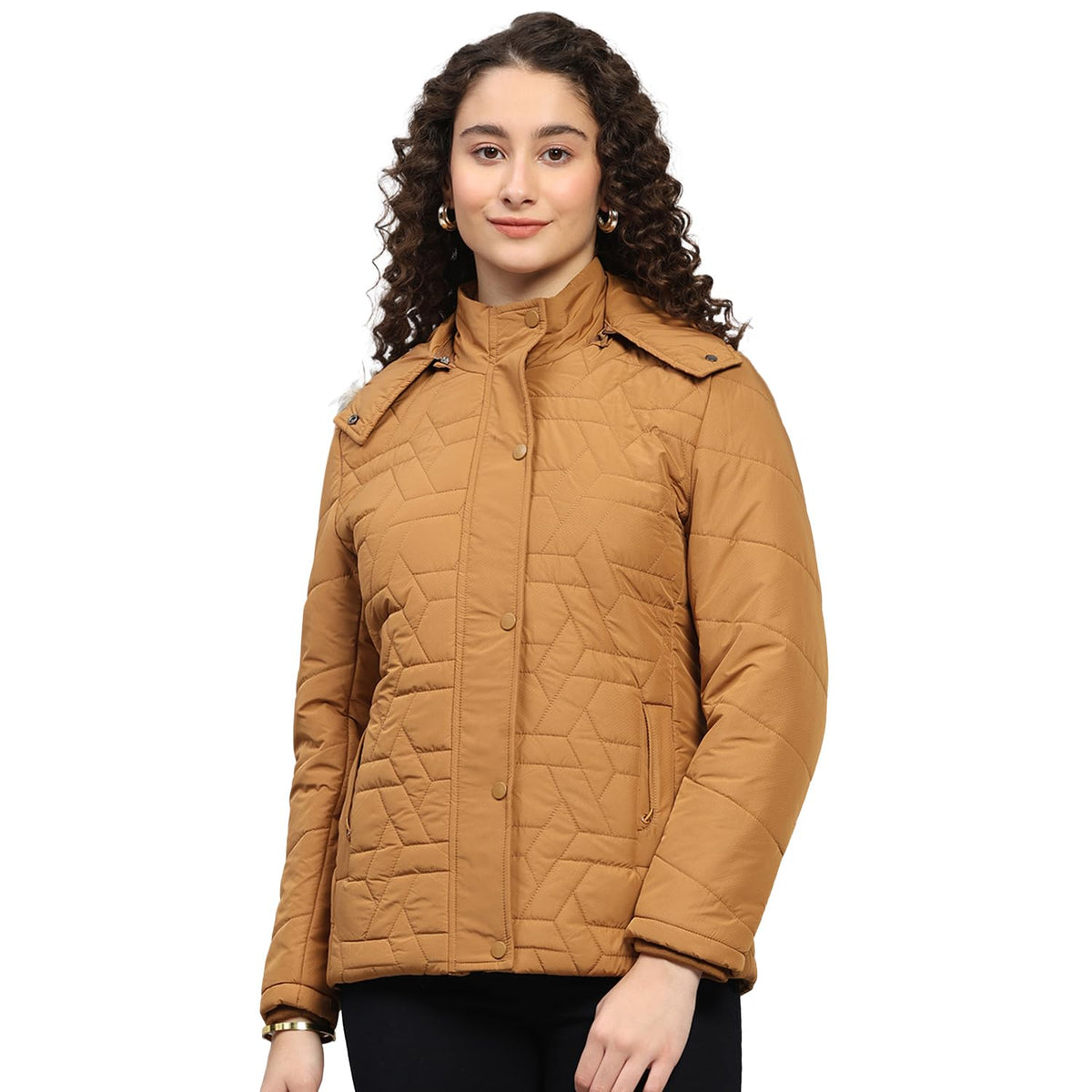 Monte Carlo Womens Regular Fit Hooded Zipper Full Sleeves Winter Jacket| Women Fuffer Jacket | Stylish Bomber Jacket | Winter We 2