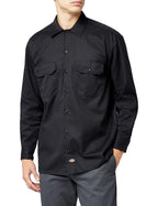 Dickies Mens Big-Tall Long Sleeve Work Shirt, Black,3XL