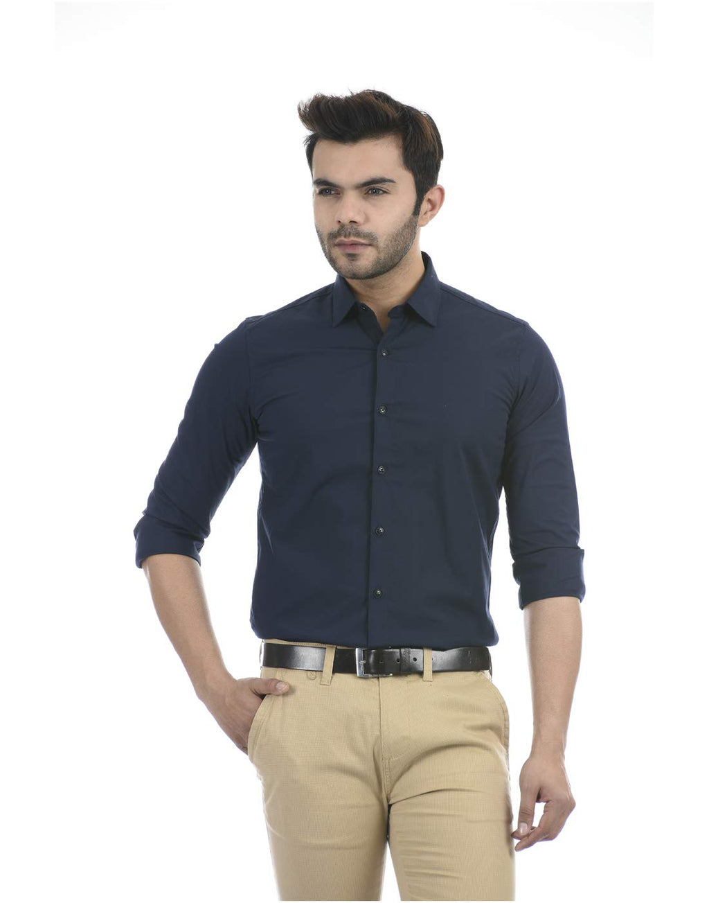 Pepe Jeans MenS Solid Regular Fit Casual Shirt (Pm306843- Navy S)