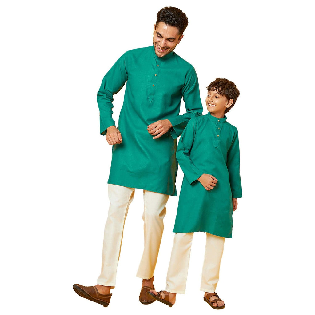 Bon Organik Green Kurta Pajama Set For Men