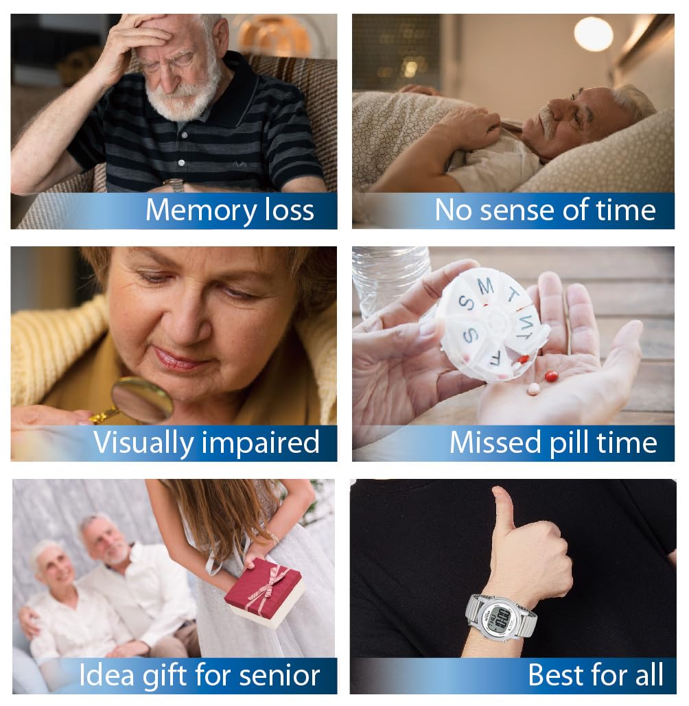 FIVE SENSES Atomic! Talking Watch - Sets Itself Senses Metal Easy-to-Read Talking Watch (Silver)