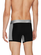 XYXX Mens Underwear Dualist IntelliSoft Antimicrobial Micro Modal Trunk Pack of 3 (Black & Steel Grey ; Black Iris & Brilliant