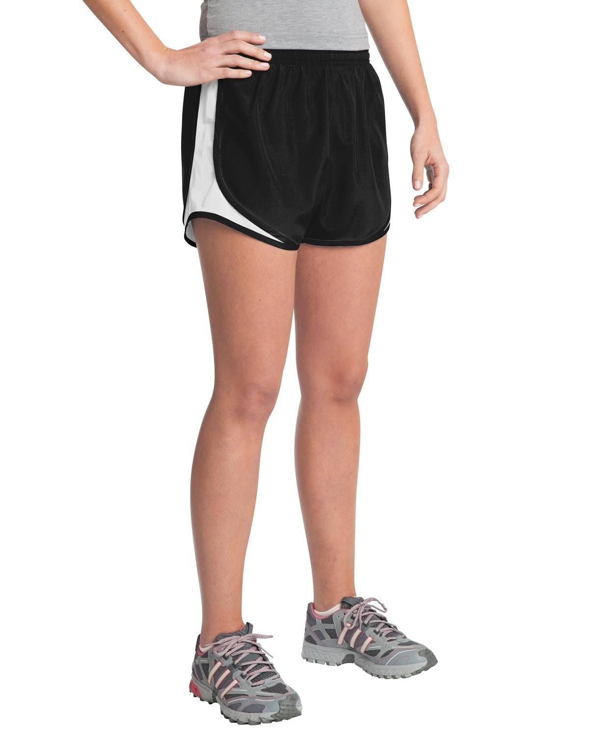 Sport-Tek Ladies Cadence Short XXL Black/ White/ Black