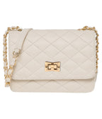 ADISA Womens Girls Quilted Cross Body Sling Bag (SL5059-Off White)