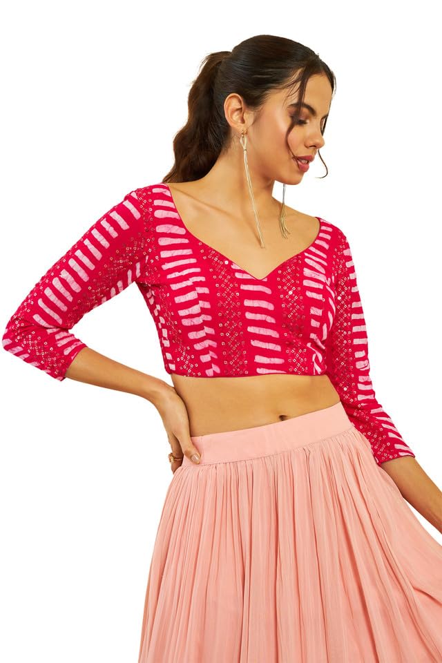 Soch Women Georgette Sequin Embellished Back-Open Blouse