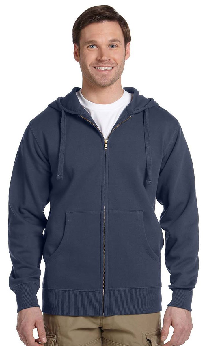 Mens OrganicRecycled Full-Zip Hooded Sweatshirt - BLAcK - 2XL(D0102H7ZgIP)