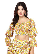 OOMPH! Full Sleeve Crop Top, Yellow, mt868