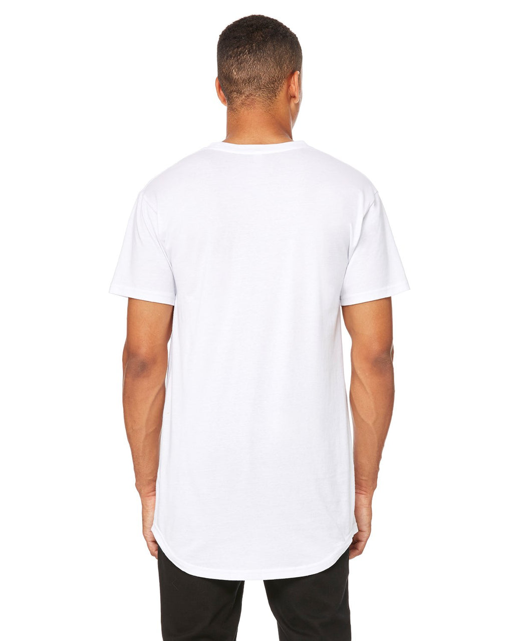 Mens Long Body Urban T-Shirt - WHITE - S(D0102H7WY78)