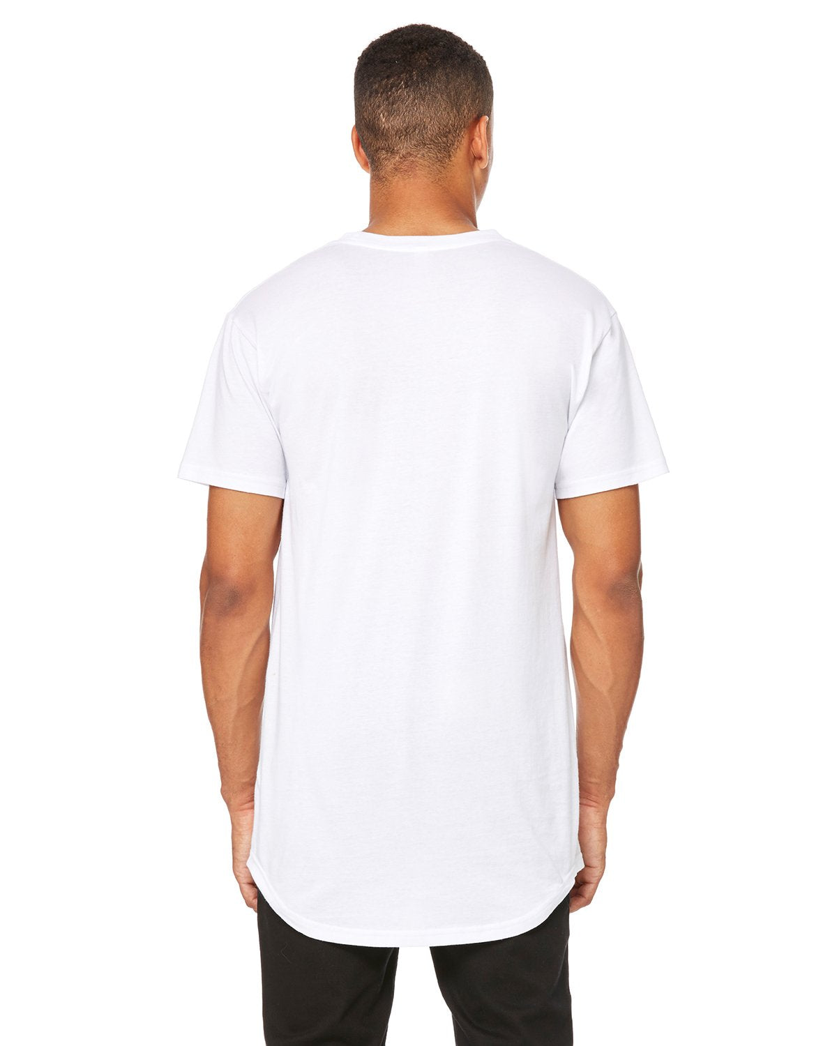 Mens Long Body Urban T-Shirt - WHITE - S(D0102H7WY5X)