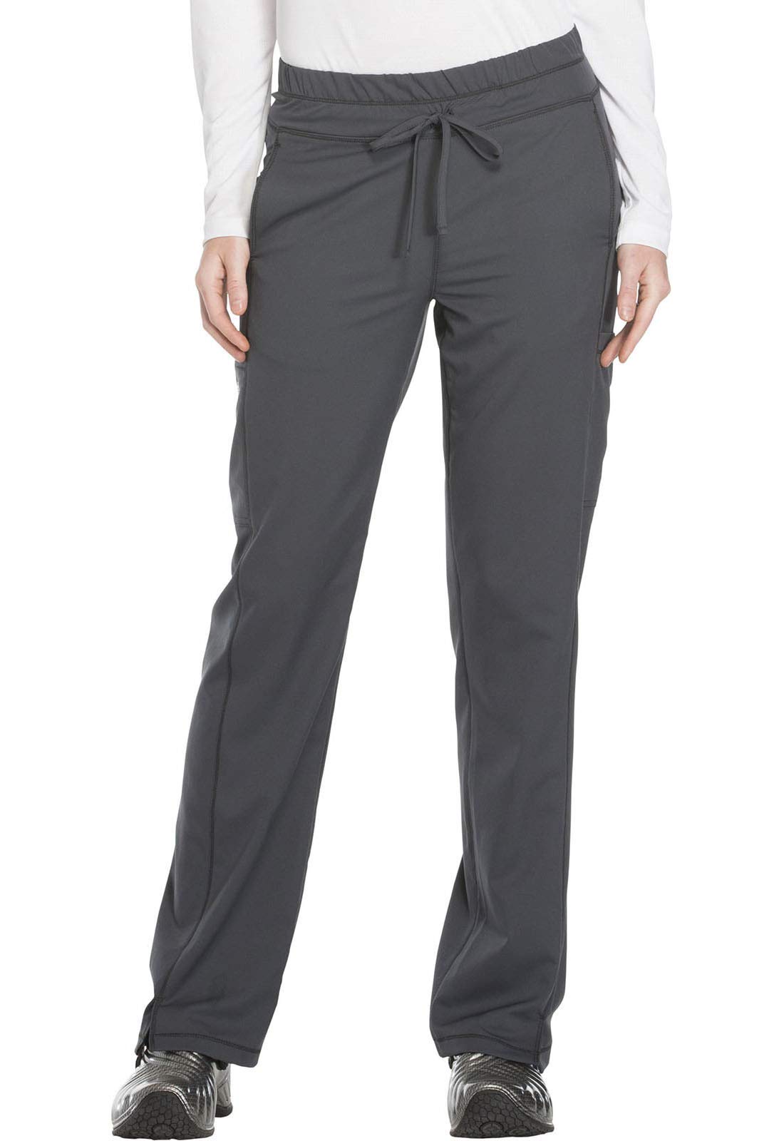 Dynamix Scrubs for Women, Drawstring Cargo Pants for Women Plus Size DK130P, 2XL Petite, Pewter