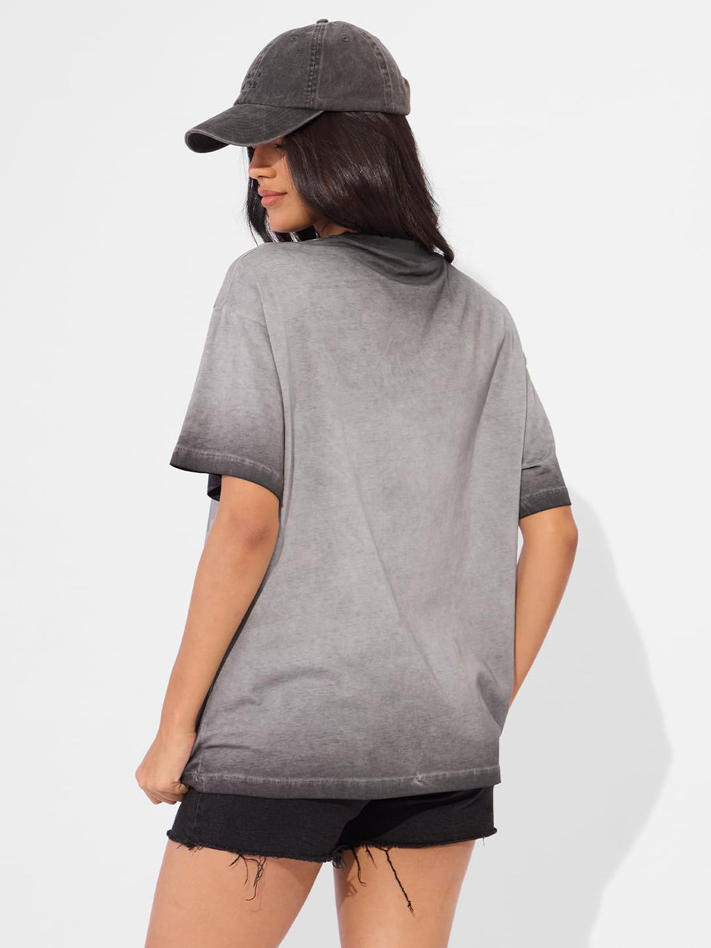 The Souled Store Killing It Women and Girls Short Sleeve Round Neck Black Graphic Printed Cotton Oversized T-Shirts