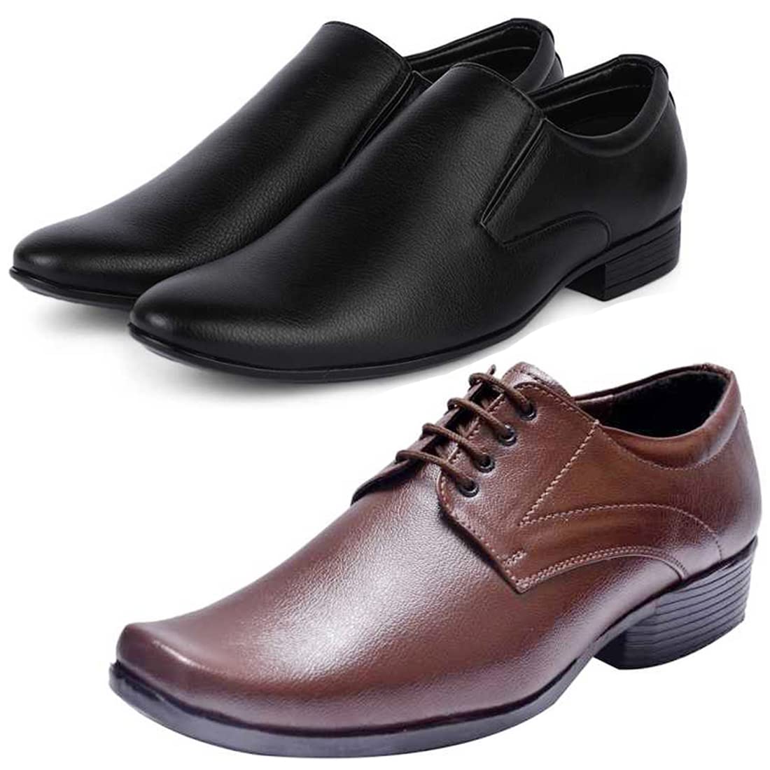 Aadab Trendy Formal Shoes/Party Shoes/ 2 Shoes Combo with Free Belt for Men and Boys (BAZAAR8835_VTR401Blk) Multicolor 10