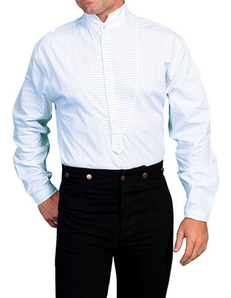 PINSTRIPE YARN DYE W/HIGH COLLAR