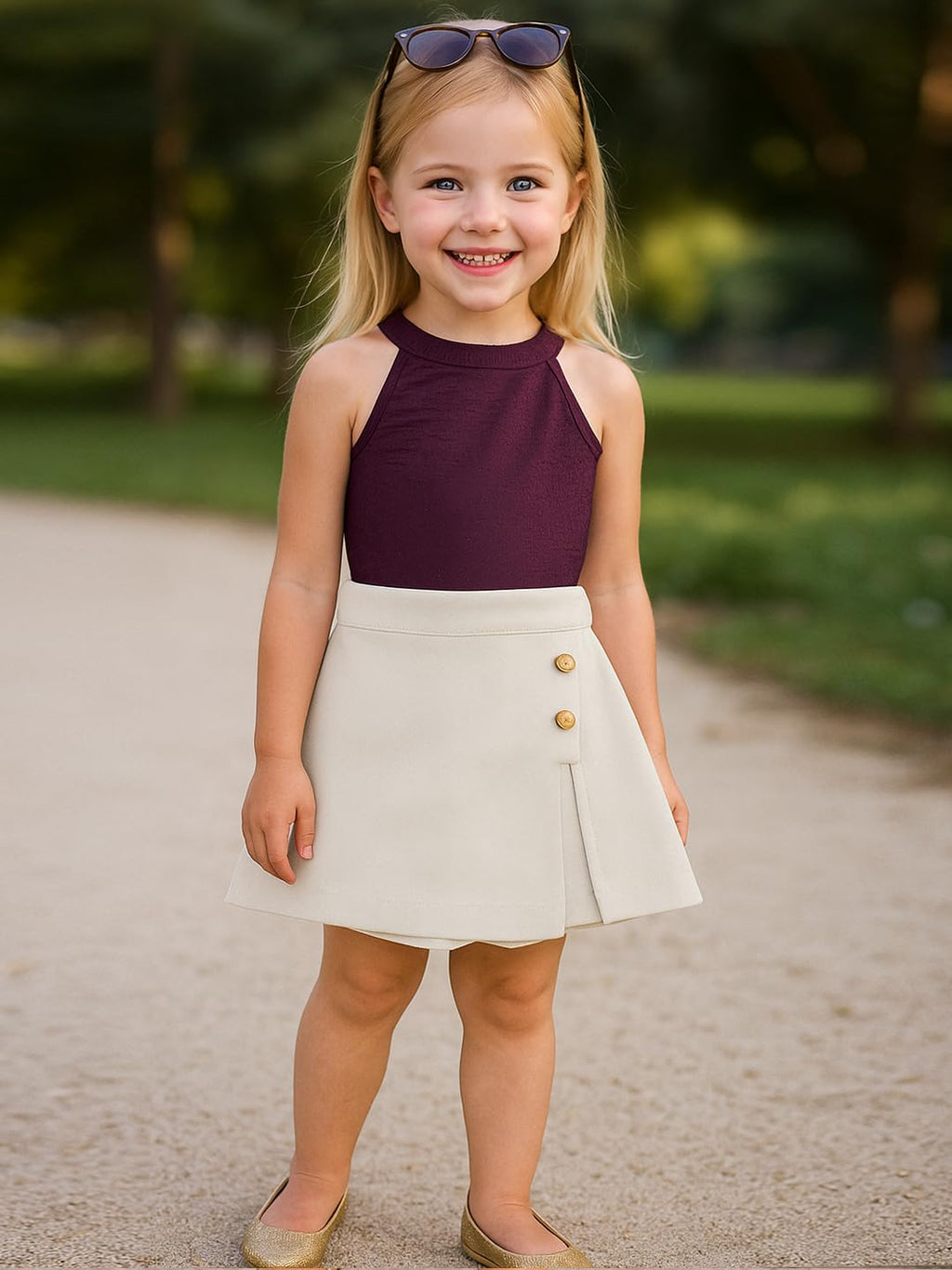 A.T.U.N. (ALL THINGS UBER NICE) Girls Stylish Two Piece Outfit Set with Sleeveless Tank Top and Skort | Casual Summer Clothing