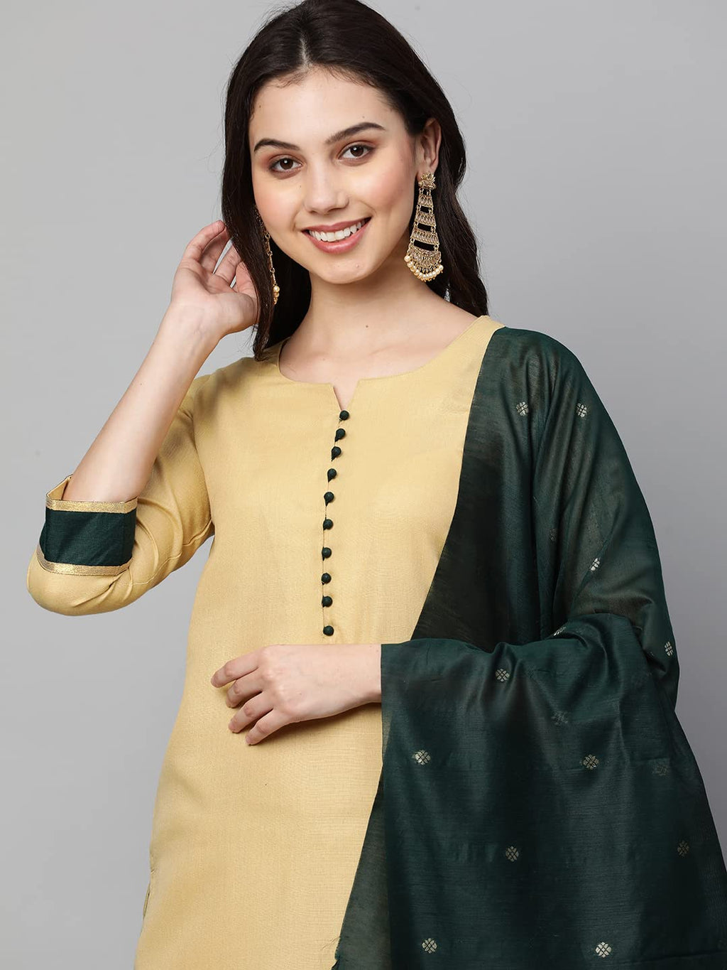 Anni Designer Women'S Cotton Straight?Kurta With Palazzo (Kur117)