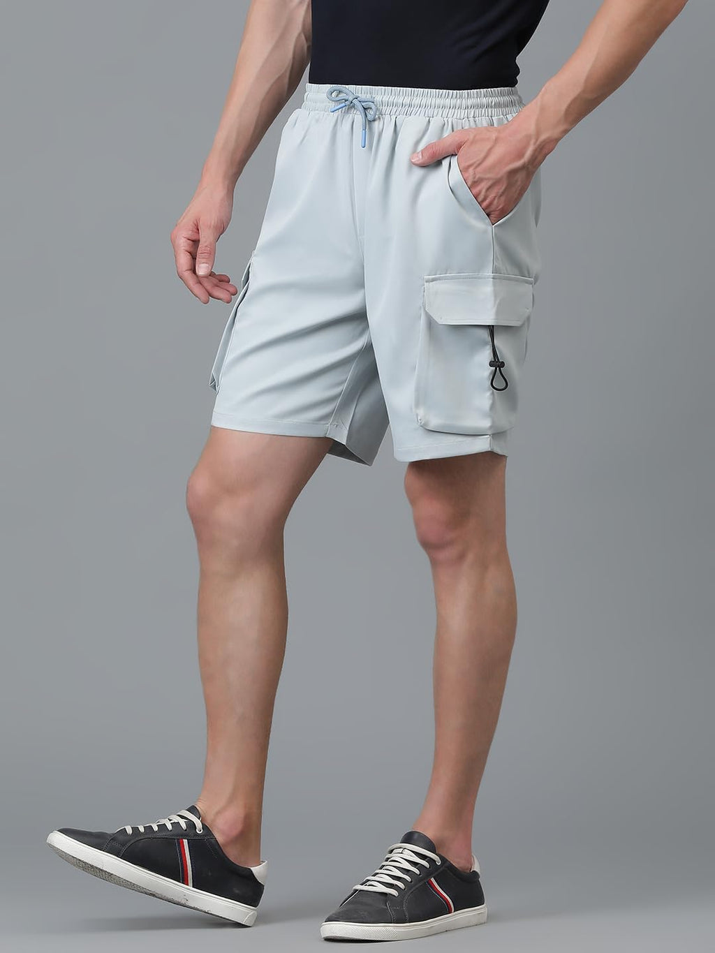 Kotty MenS Cargo Shorts With Multiple Pockets  Ideal For Hiking & Adventure(Blue,L)