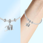 JMQJewelry M Initials Letter M Birthstone April White Alphabet Dangle Mother Daughter Graduation Love Womens Bead Charms for Bra