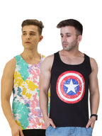 Veirdo Men's Cotton Scoop Neck Regular Fit Printed Sleeveless Vest