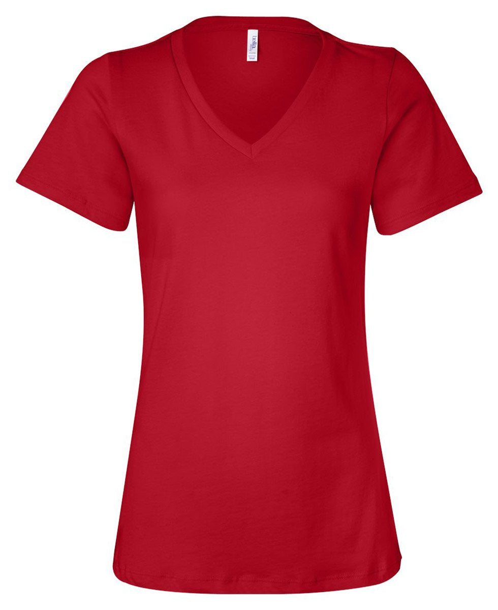 Ladies Relaxed Jersey V-Neck T-Shirt - BERRY - S(D0102H782cP)