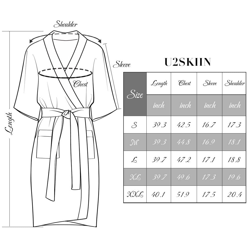 U2SKIIN Womens Cotton Robes, Lightweight Robes for Women with 3/4 Sleeves Knit Bathrobe Soft Sleepwear Ladies Loungewear(Violet,