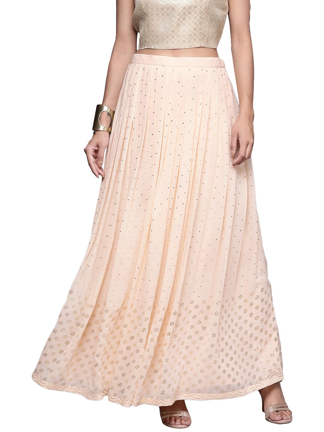 Libas Polyester Classic Skirts Peach