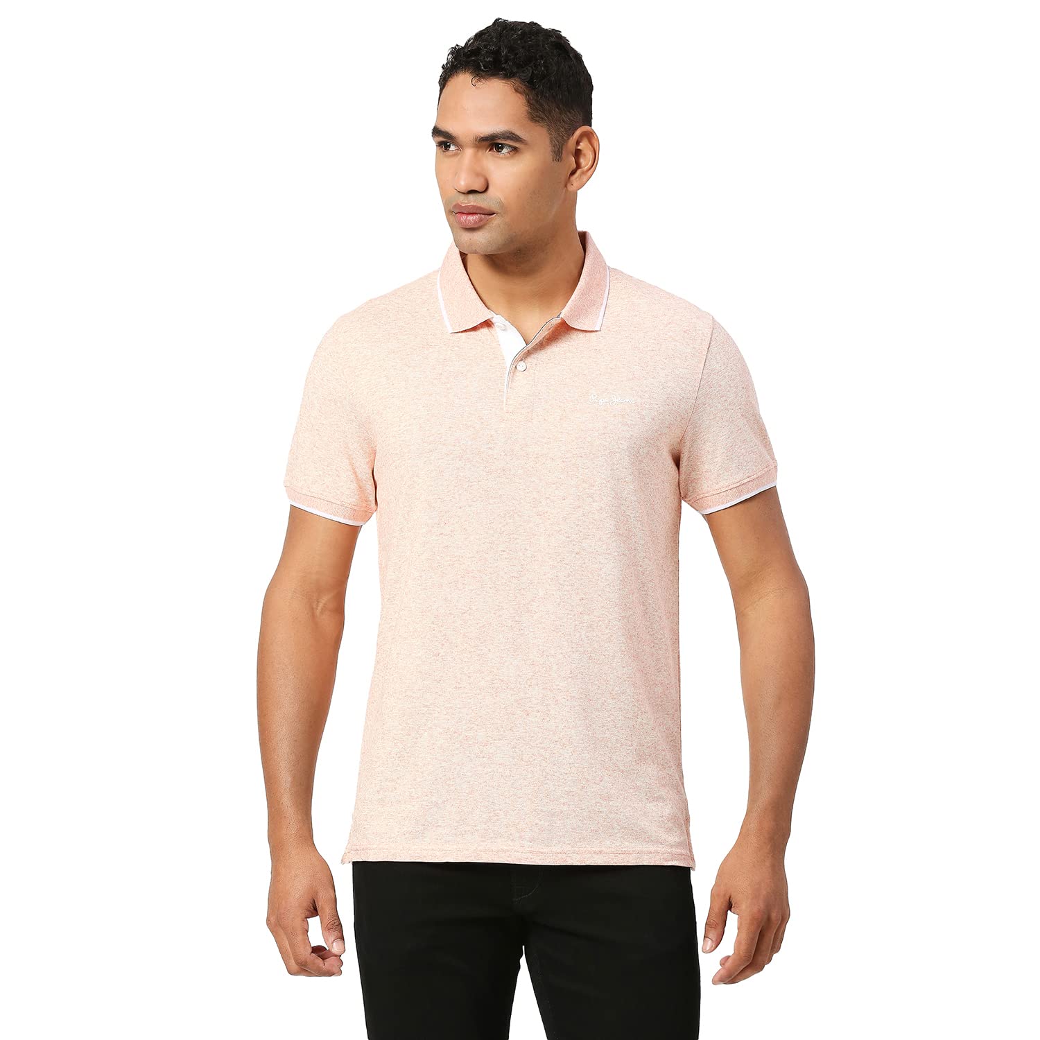 Pepe Jeans MenS Solid Regular Fit T-Shirt (Pm542034135M_Orange