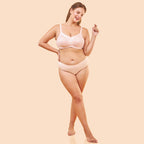 Enamor A014 Super Contouring M-Frame Full Support Bra - Supima Cotton, Non-Padded, Wirefree & Full Coverage Pearl