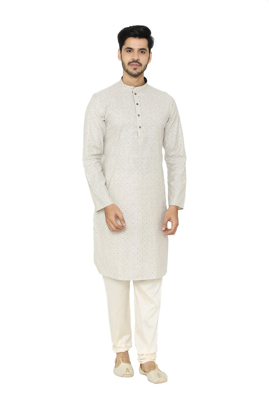Manyavar MenS Cotton Blend Other Kurta (Ml11897_Light Biscuit_M)