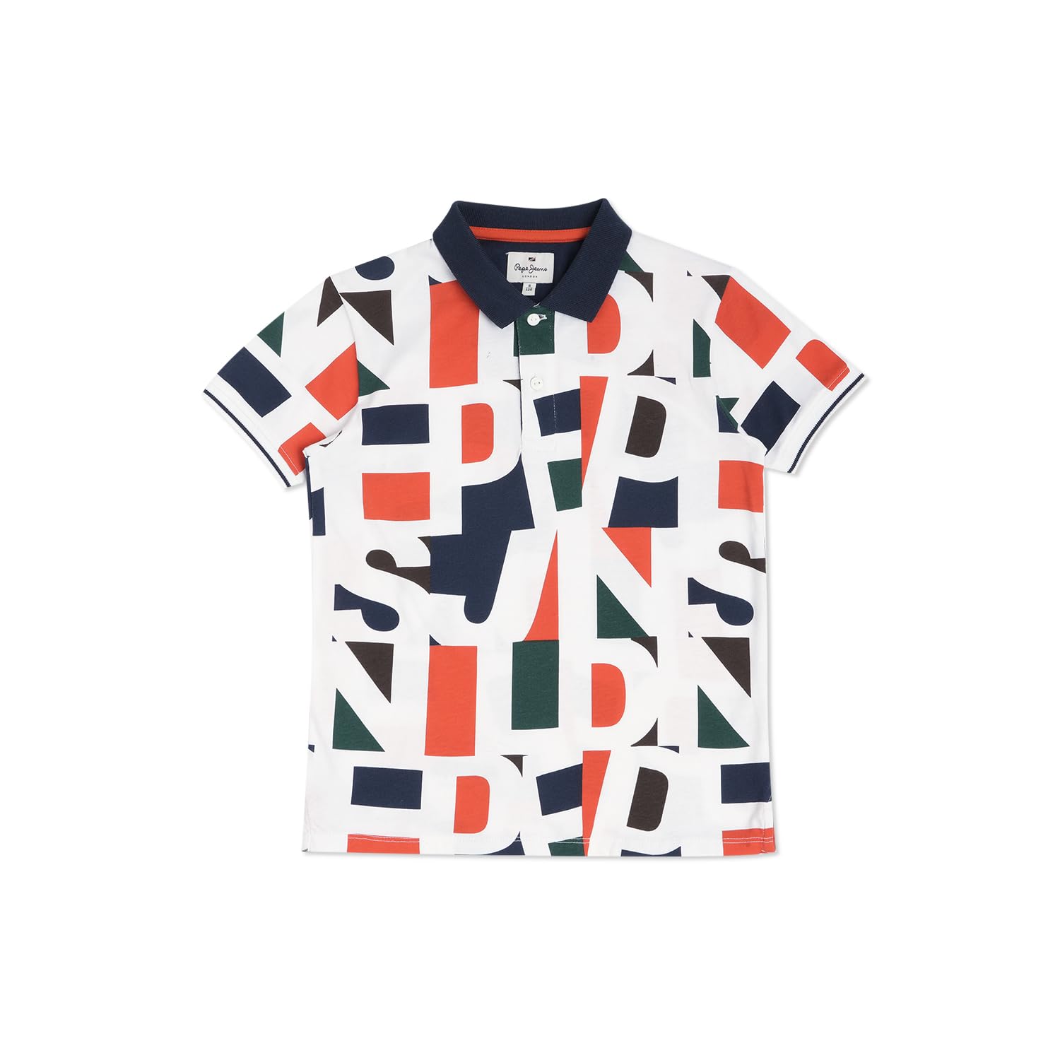 Pepe Jeans Boys Regular Fit Printed Polo T-Shirts Multicolour