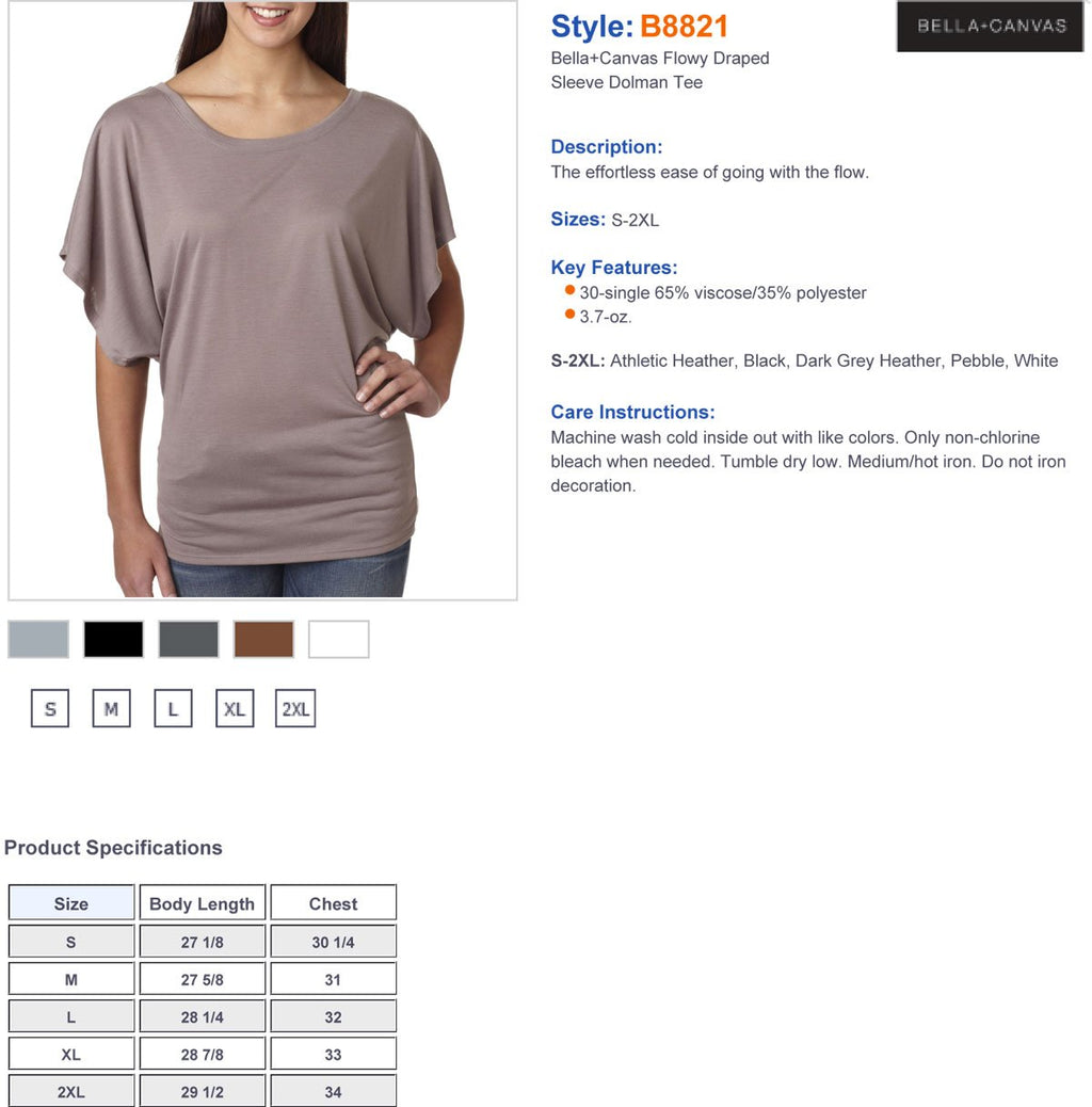 Ladies Flowy Draped Sleeve Dolman T-Shirt - BLAcK - S(D0102H7WHQX)