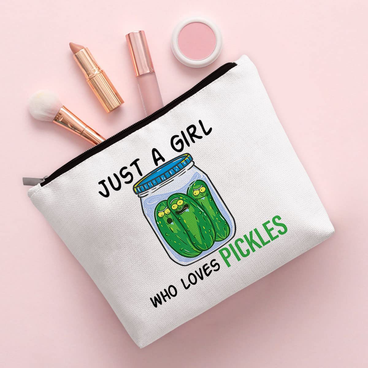 BiuNiuring Pickle Gifts for Pickle Lovers, Pickle Gifts for Women, Pickle Makeup Bag, Cosmetic Bag, Who Loves Pickles Cosmetic B