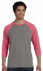 Unisex 34-Sleeve Baseball T-Shirt - gRY cHR BLK TRB - S(D0102H7Wg62)