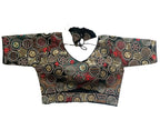 Vihu Fashion womens blouse readymade blouse embroidery multi coding gold thread blouses handwork dark green color readymade sar