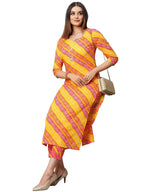 ANNI DESIGNER Ladies Cotton Blend Kurta with Trousers, red, L