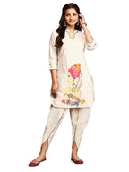 Ishin Women Off White Cotton Kurta Set Without Dupatta