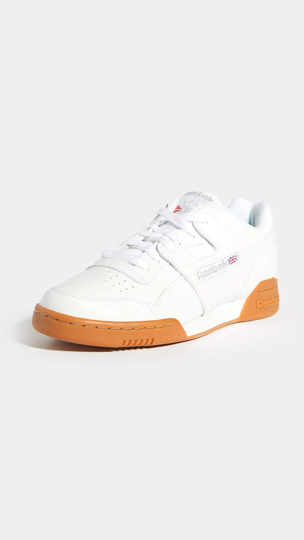 Reebok Men Workout Plus Sneaker, White/Carbon/Classic red, 13