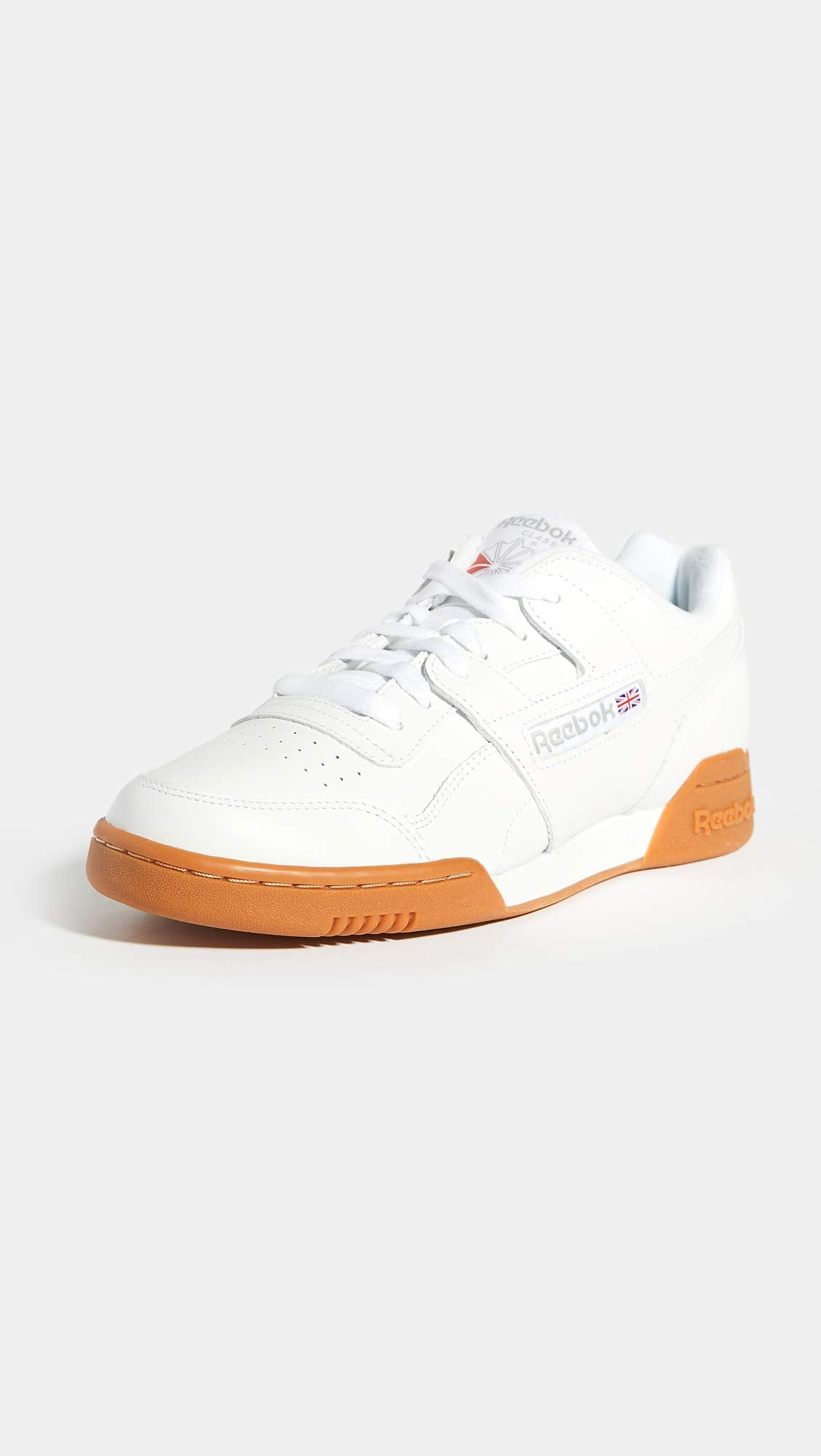 Reebok Men Workout Plus Sneaker, White/Carbon/Classic red, 8