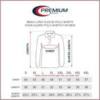 Premium Wear Men's Long Sleeve Polo Shirts - Stain Guard Polo Shirts for Men - White - 3X-Large