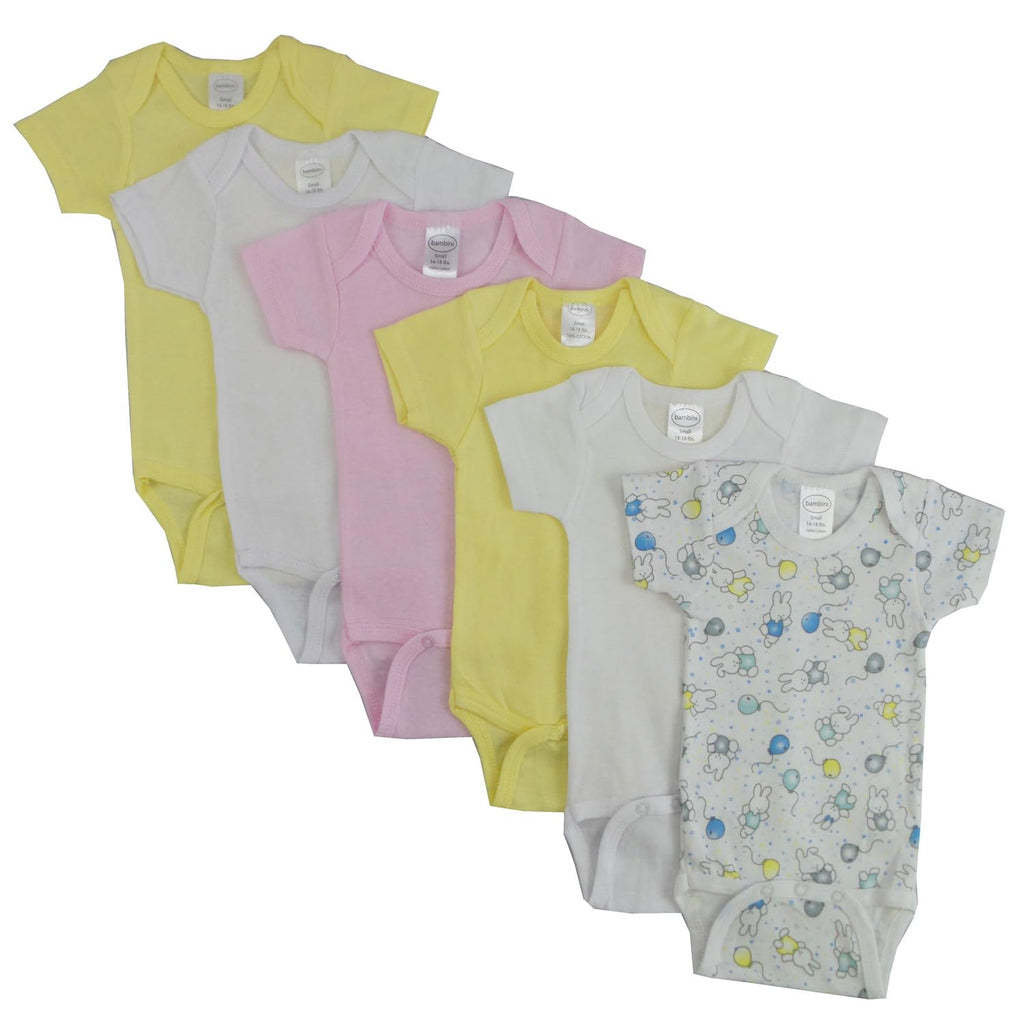 Bambini Pastel Girls Short Sleeve 6 Pack
