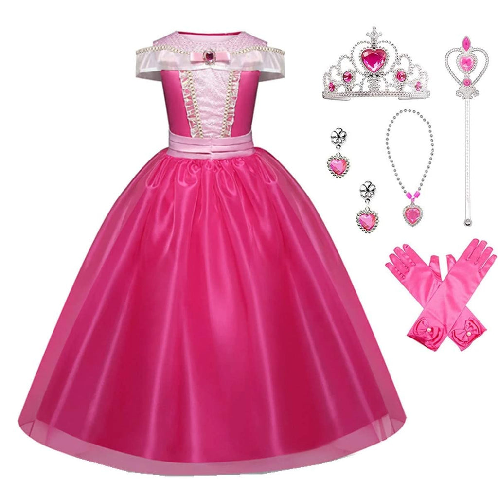 GUCABE Little Girl Princess Costume Halloween Christmas Party Birthday Dress Up Cosplay (pink, 2-3 Years)