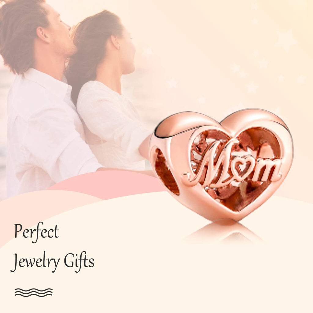 Annmors Jewelry Love Mom Charms in 925 Sterling Silver Beads for Women's Bracelets & Necklaces Gifts for Christmas Halloween Val