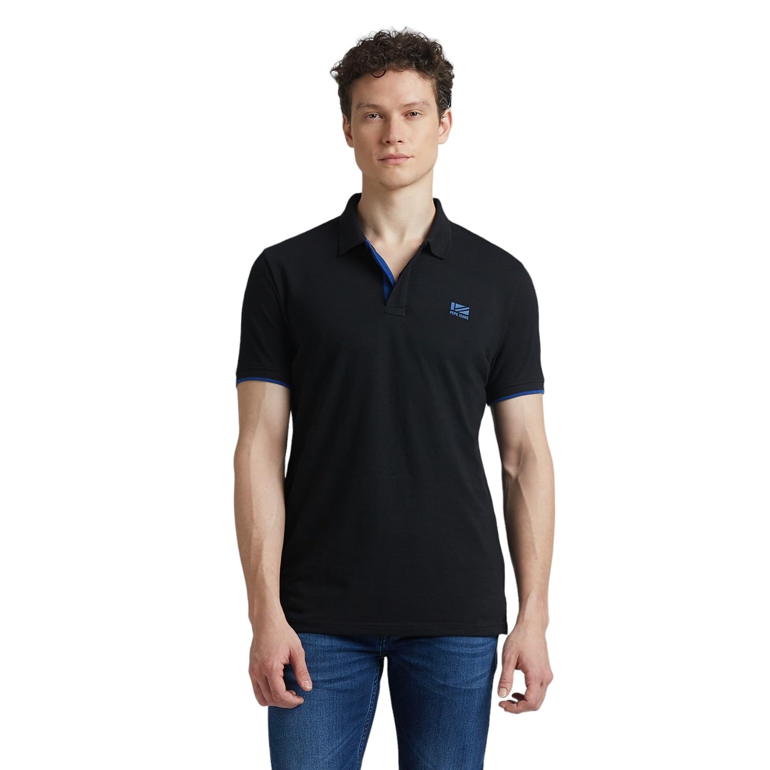 Pepe Jeans MenS Solid Regular Fit T-Shirt (Pm542292_Black