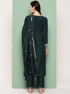 Libas WomenS Silk Kurta Sets (48079_Green
