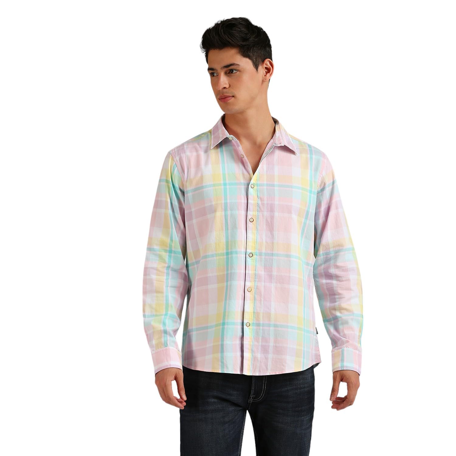 Pepe Jeans MenS Checkered Regular Fit Shirt (Pm308674_Pink