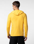 FYLTR Mens Casual Hoodie T-Shirt - Contrast Drawstring | Metal Button Accents | Casual Winterwear for Men Mellow Yellow