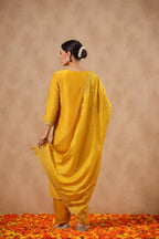 Ishin WomenS Poly Silk Ethnic Motifs Zari Mustard Straight Kurta Suit Set With Trousers And Dupatta